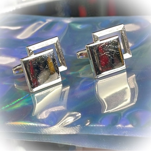 💕Beautiful Vintage Silvertone Cufflinks💕 - Picture 5 of 5
